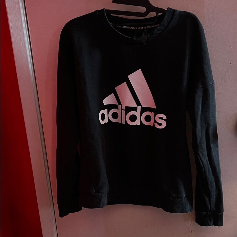 adidas Black Crewneck Sweatshirt with Logo